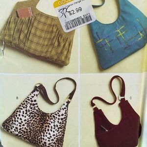 Butterick B5109 Purse Large Handbag Sewing Pattern UNCUT